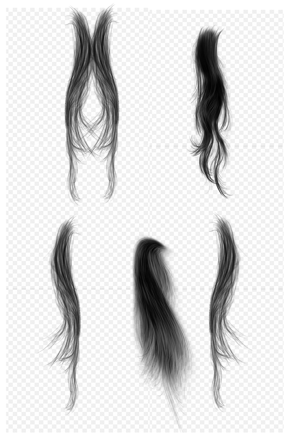 黑发长发发丝头发装饰免扣元素立即下载黑色头发头发素材立即下载头发