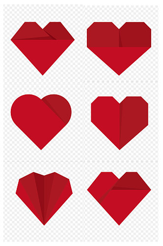折纸红心装饰设计免扣元素