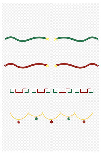 简约冬日圣诞节铃铛星星分割线边框免扣元素