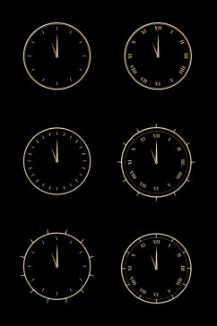 金色钟表复古机械表倒计时插图闹钟免扣元素