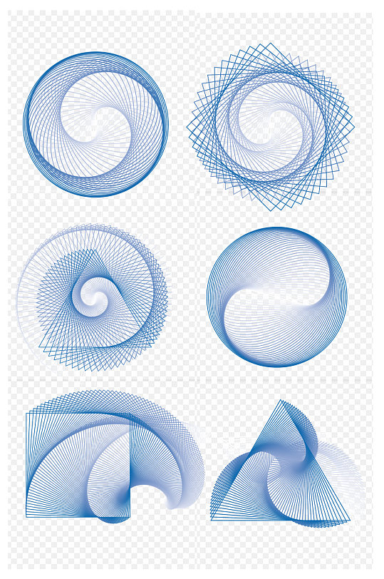 蓝色科技风几何线条商务科技线条免扣元素