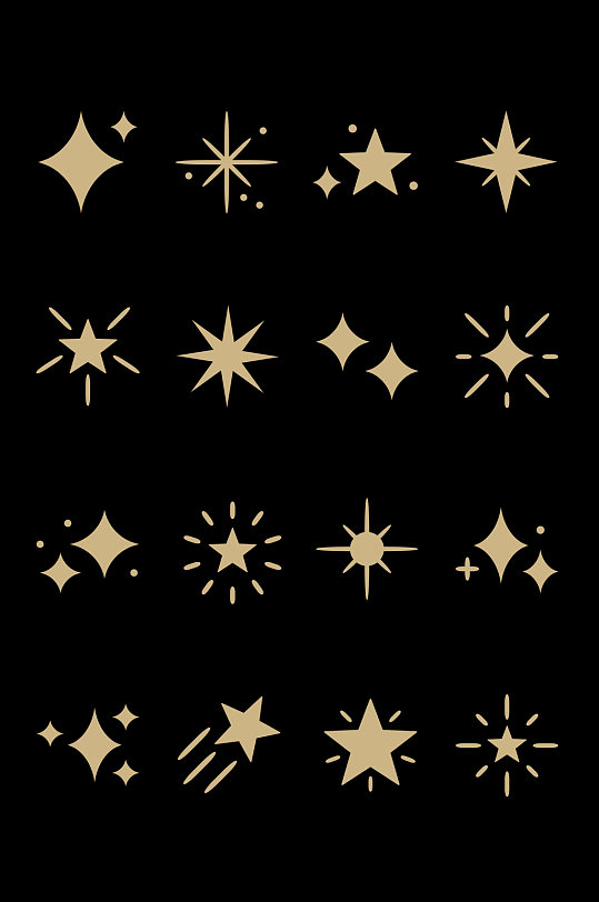 星空星星图标闪光免扣元素