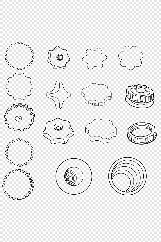 齿轮齿轮机械师工程黑色免抠元素