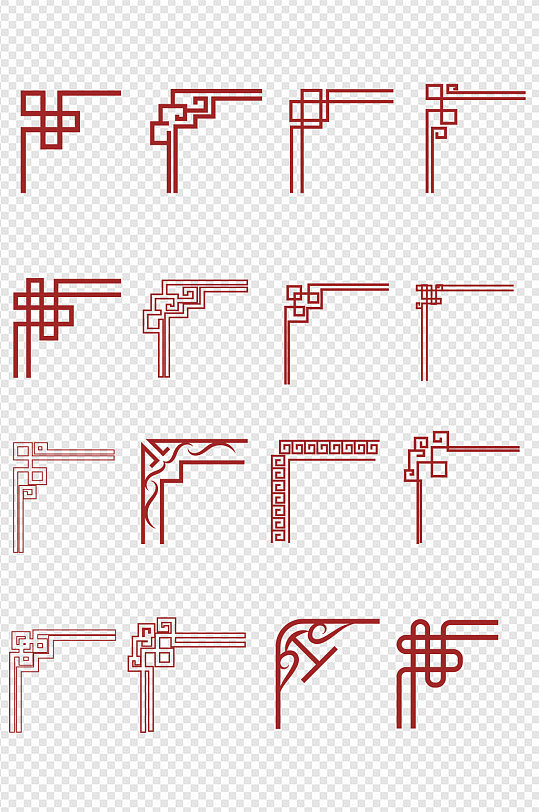 中国风边框边角花边文本框窗口免抠元素