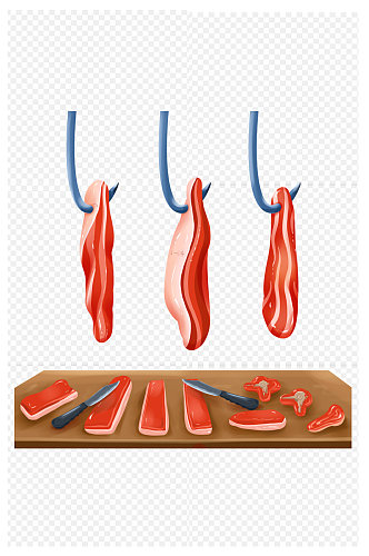 家庭食品肉类食物案板上的猪肉免扣元素