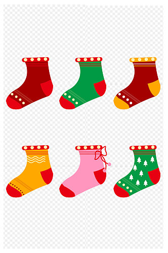 圣诞节圣诞袜子礼物袜圣诞树装饰品免扣元素