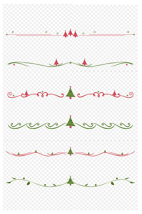 圣诞节分割线趣味手绘线条节日免抠元素