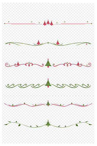 圣诞节分割线趣味手绘线条节日免抠元素