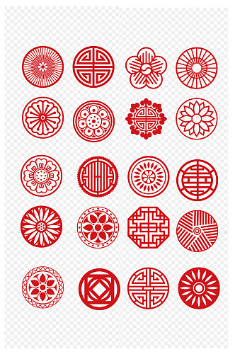 中国古典几何图案底纹免扣元素