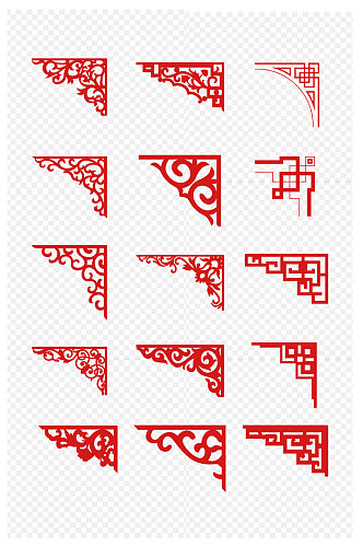 中式古典复古几何图案边框元素