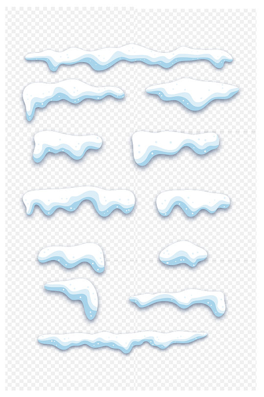 屋檐积雪圣诞节春节雪堆雪花免扣元素