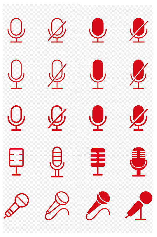 话筒麦克风图标演讲说话声音通知免抠元素