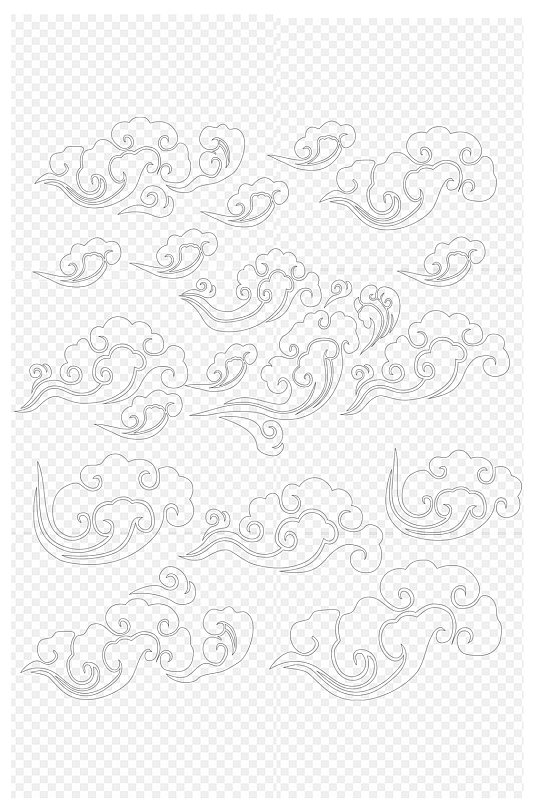 手绘云彩天空云朵免扣元素