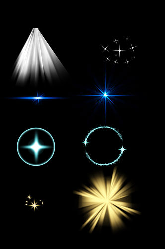 光束十字星光科技光炫光灯光光效免抠元素
