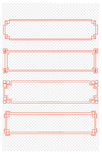 中国风古典花纹中式雕刻边框文本框免抠元素