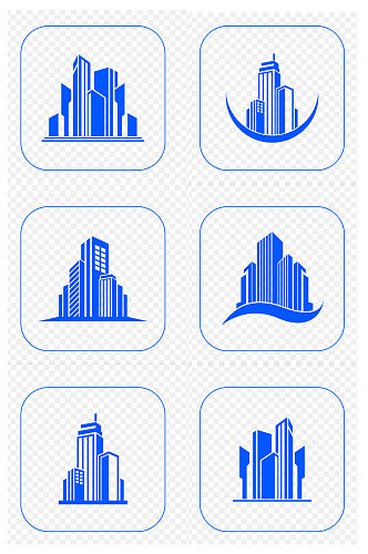 城市写字楼商务楼办公楼图标免抠元素