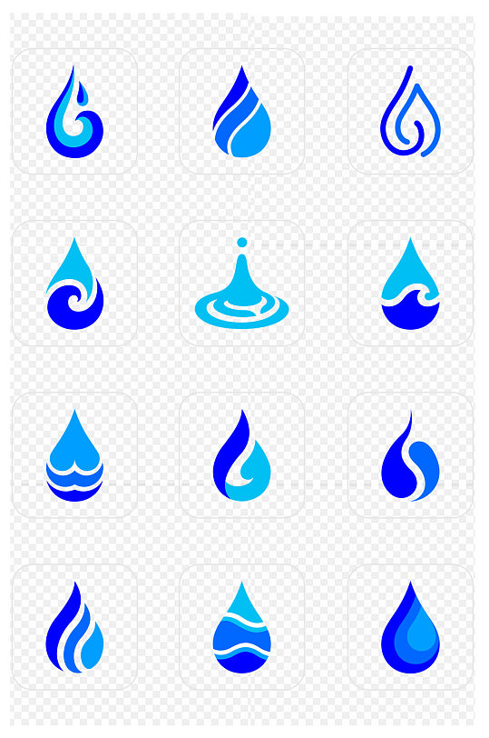 水滴水资源水能源icon图标免抠元素