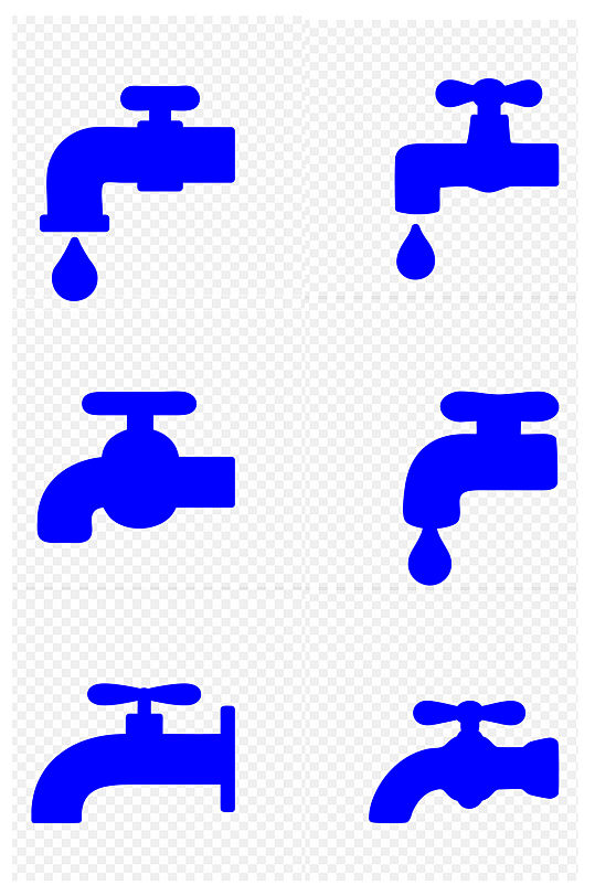 水龙头水滴节约用水图标免抠元素