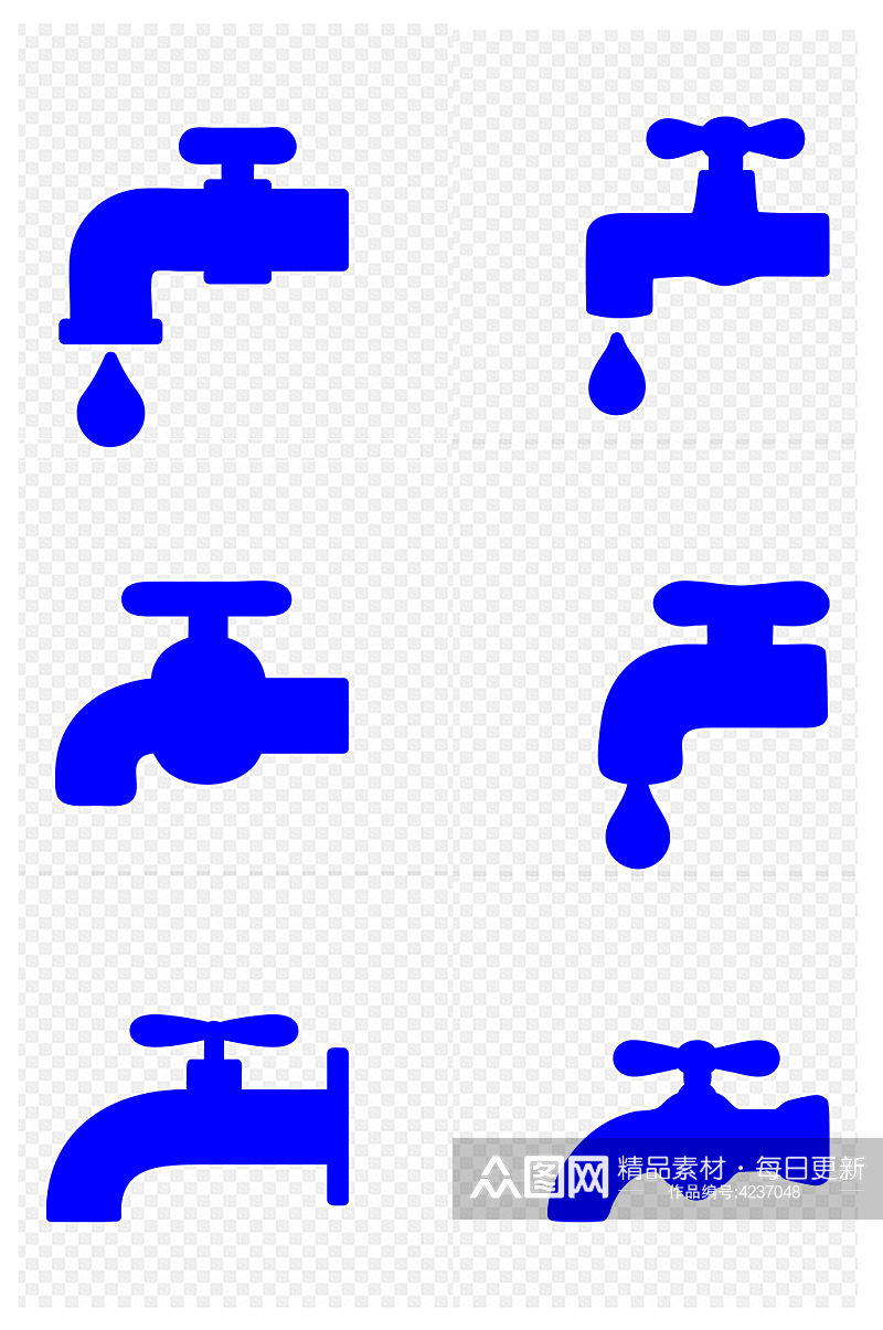 水龙头水滴节约用水图标免抠元素素材