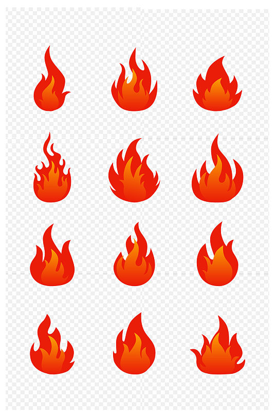 火焰卡通火苗燃烧保暖火堆红色免抠元素
