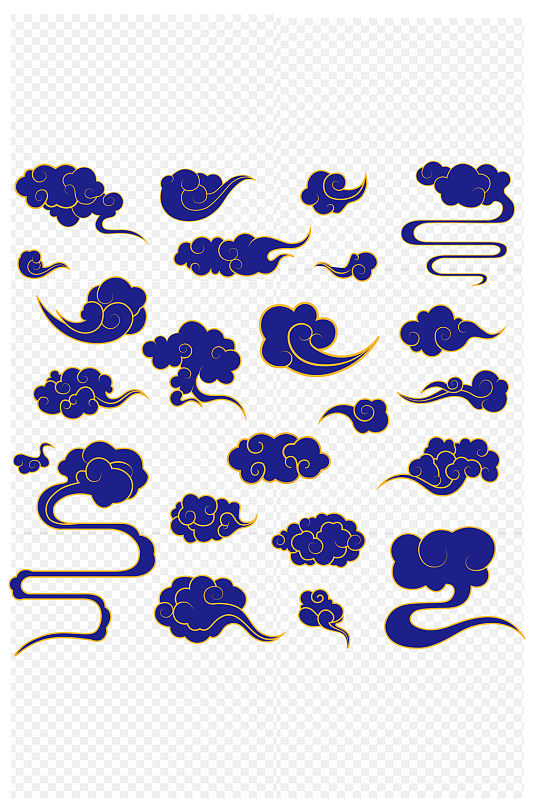 中国传统祥云纹饰免抠元素