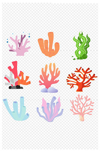 海洋珊瑚设计图形免扣元素
