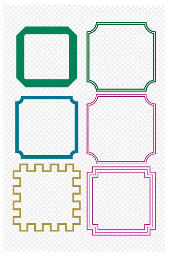 古风各类型线条框框素材免扣元素