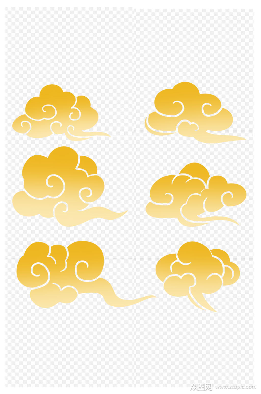 中国风祥云装饰图案免扣元素素材