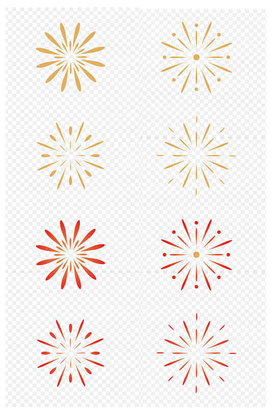 彩色新年烟花素材免扣元素