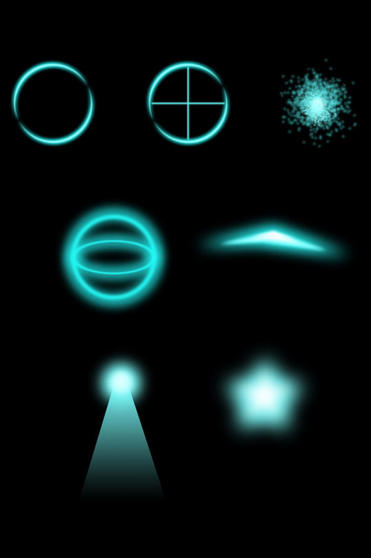 光斑光点光线光效光效免扣元素