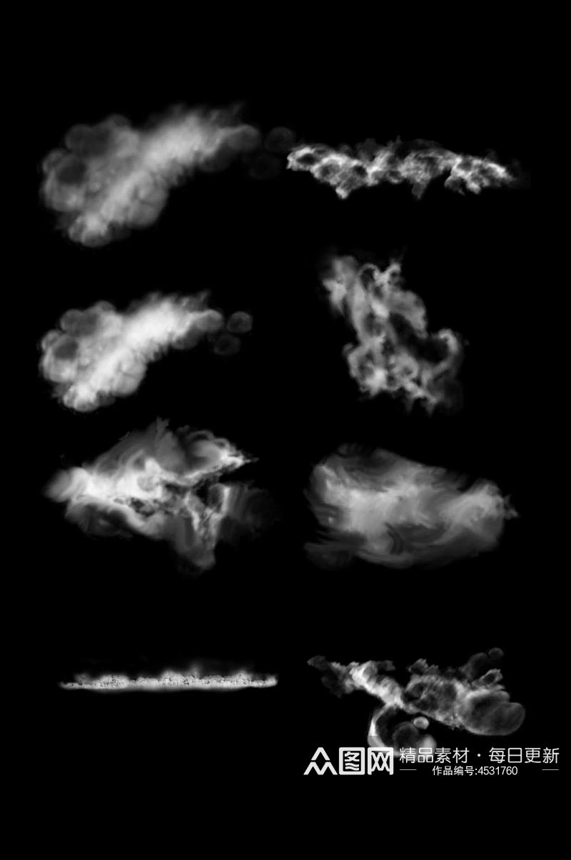 云雾白云朵云彩棉花糖烟雾透明免扣元素素材