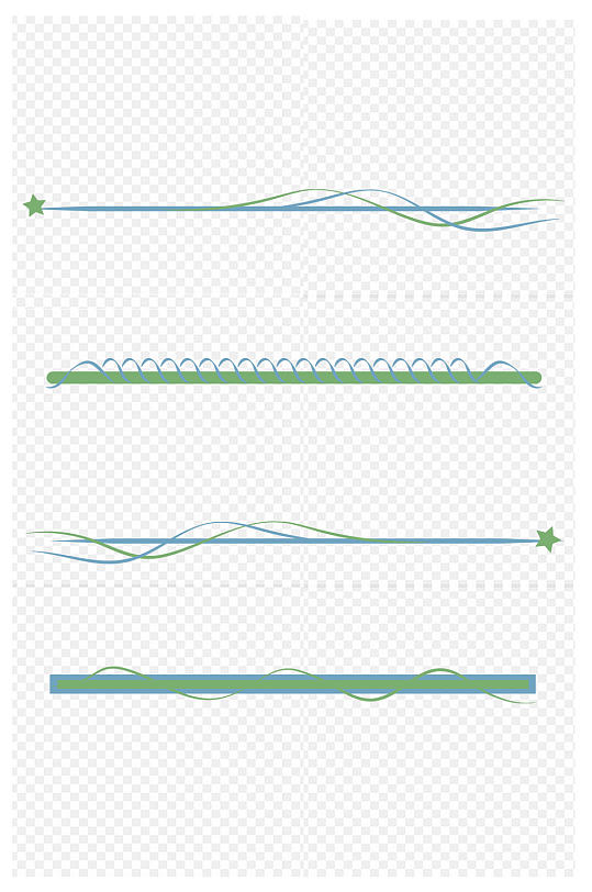 撞色中国风波浪边框分割线免扣元素