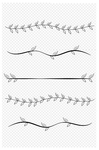 小清新手绘树枝边框分割线免扣元素