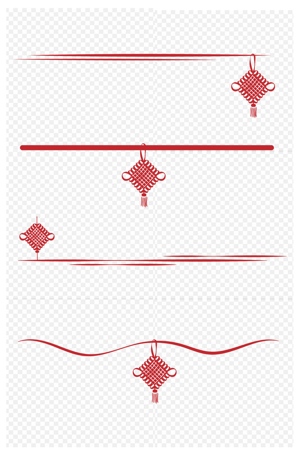 新年中国风中国结边框分割线免扣元素素材