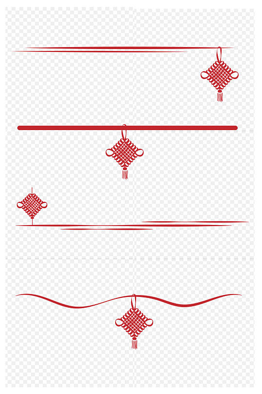 新年中国风中国结边框分割线免扣元素