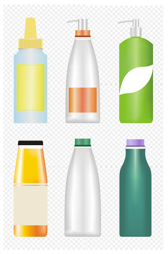 彩色洗护厨房饮用水瓶子瓶盖免扣元素