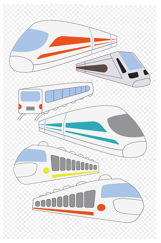 火车插画火车卡通火车元素交通工具免扣元素