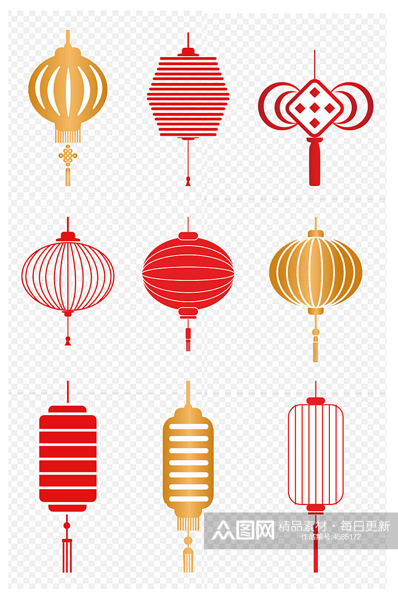中国风新年喜庆灯笼烟花元素海报免扣素材素材
