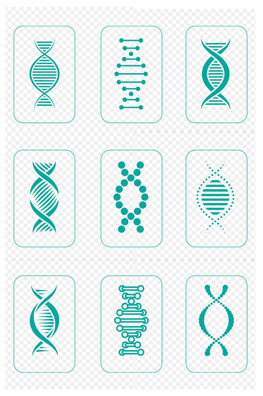 基因链DNA遗传因子基因序列图标免扣元素