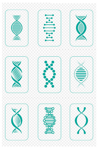 基因链DNA遗传因子基因序列图标免扣元素
