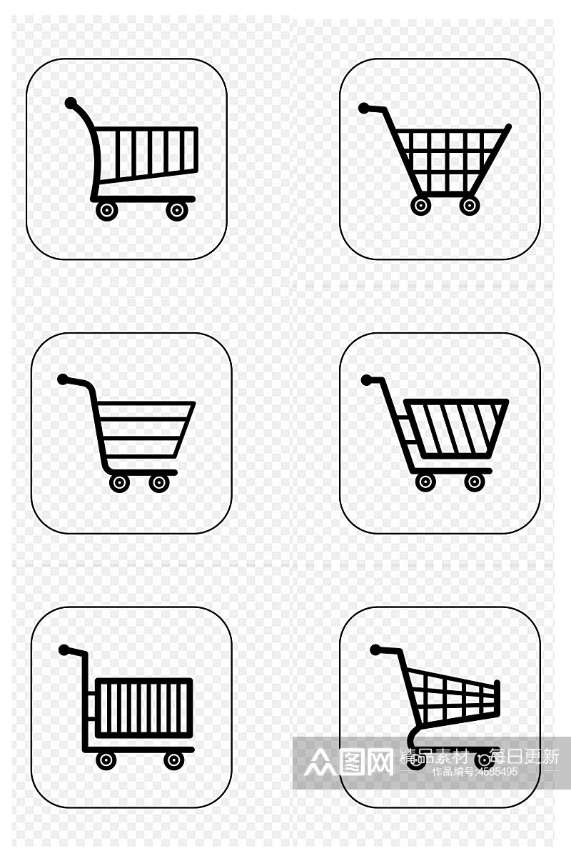 购物车网购购物篮图标免扣元素素材