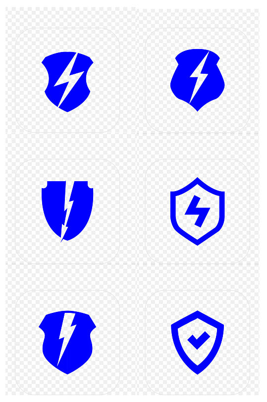 闪电盾牌安全防护图标免扣元素-众图网