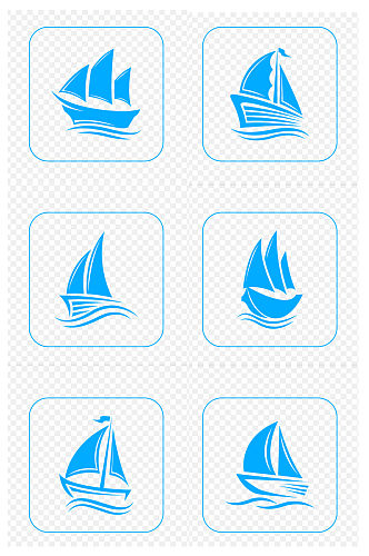 帆船小船航行帆船图标免扣元素