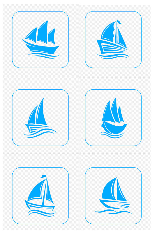 帆船小船航行帆船图标免扣元素