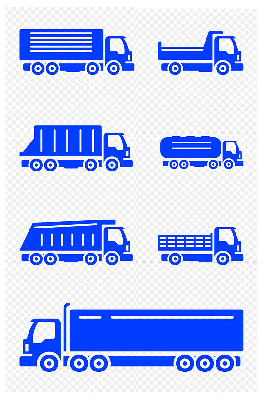 卡车货车皮卡大货车垃圾车图标免扣元素