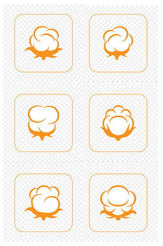棉花手绘棉花卡通棉花图标免扣元素