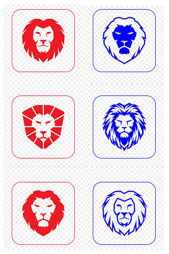 狮子手绘狮子头像图标免扣元素