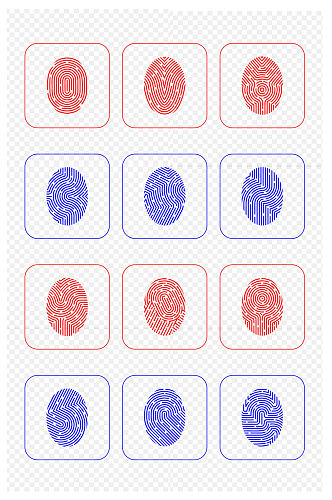 指纹手绘指纹密码指纹图标免扣元素
