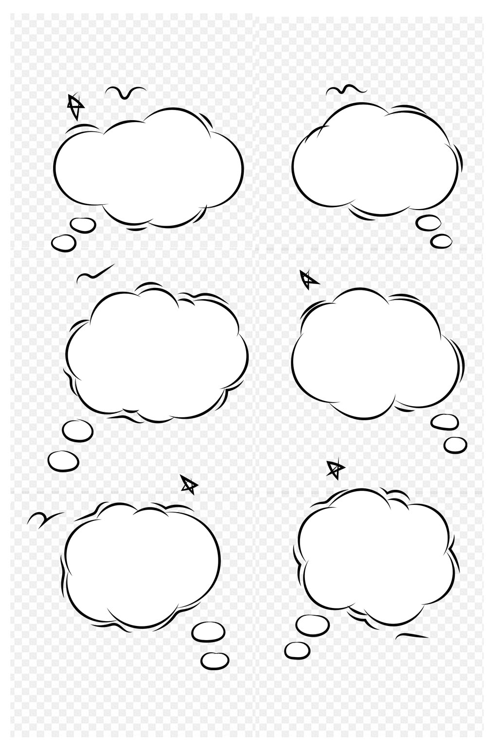 云朵对话框简笔画图片