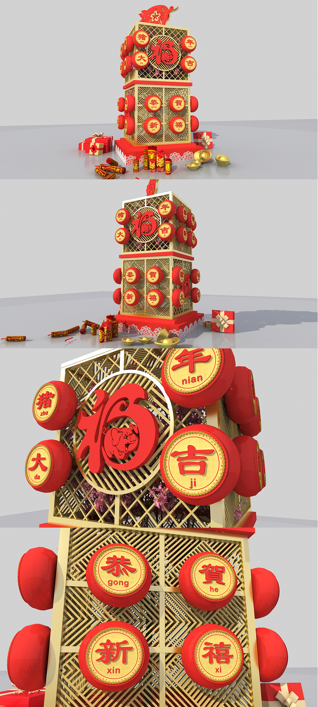 2021牛年新年商场美陈堆头dp点设计